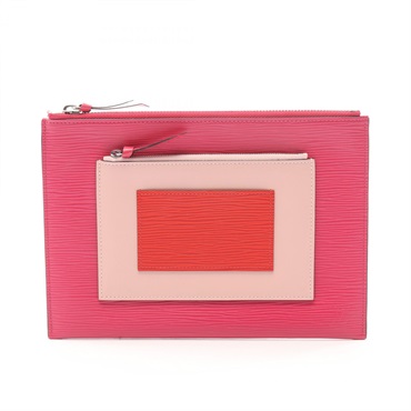 LOUIS VUITTON Pochette Plat Pouch bag M62253 Epi leather Pink Red Used Women LV