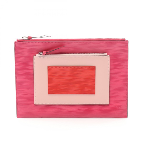 LOUIS VUITTON Pochette Plat Pouch bag M62253 Epi leather Pink Red Used Women LV