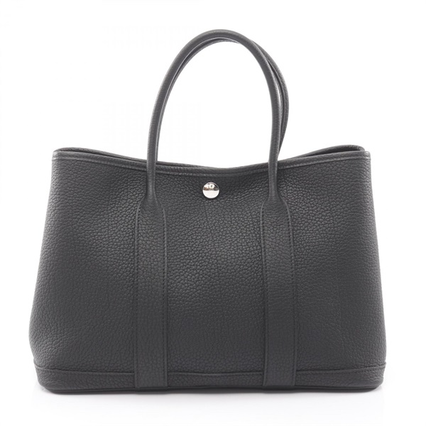 HERMES Garden Party TPM Tote Handbag Negonda leather Black SHW W