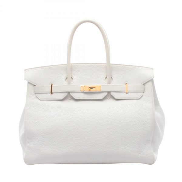 HERMES Birkin 35 Handbag G Taurillon Clemence leather White Used Women GHW