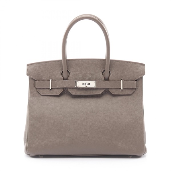 HERMES Birkin 30 Handbag Epsom leather Gray Etain SHW Used Women C