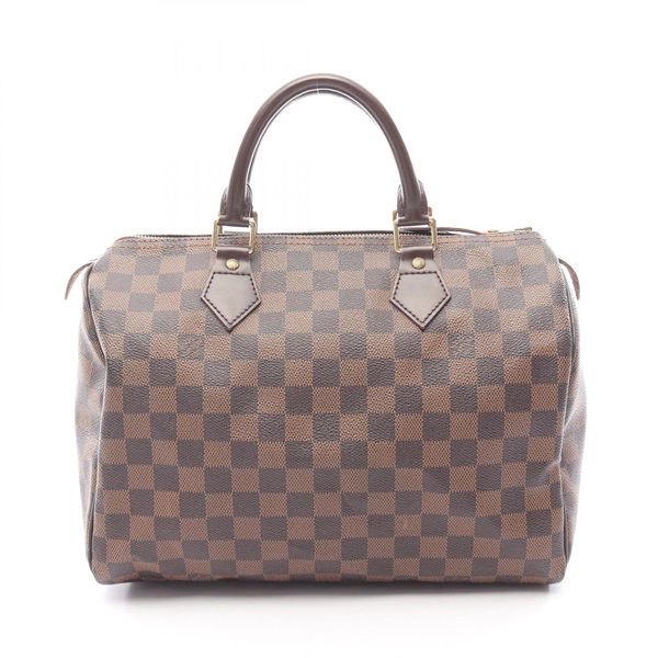 LOUIS VUITTON Speedy 30 travel Handbag N41531 Damier leather Ebene Used Women