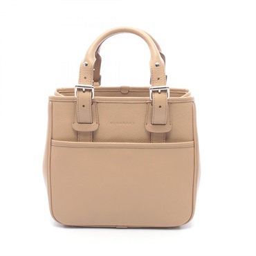 BURBERRY Tote hand Bag leather Beige Used Women
