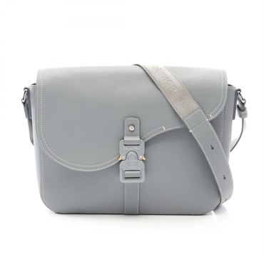 Dior SADDLE Crossbody Shoulder Bag leather Gray Used mens