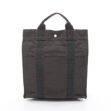 HERMES Herline Ad MM Rucksack Backpack Nylon canvas Gray Used Women SHW