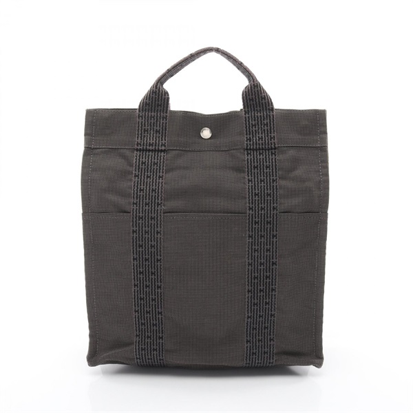 HERMES Herline Ad MM Rucksack Backpack Nylon canvas Gray Used Women SHW