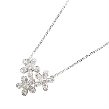 Van Cleef & Arpels Socrates Flower Diamond Necklace 18KWG White Gold Used Women