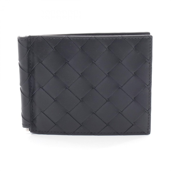 BOTTEGA VENETA Intrecciato money clip wallet 749404VCPQ48803 leather Black NEW