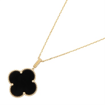 Van Cleef & Arpels Magic Alhambra Long Onyx Necklace Pendant 18KYG Used Women