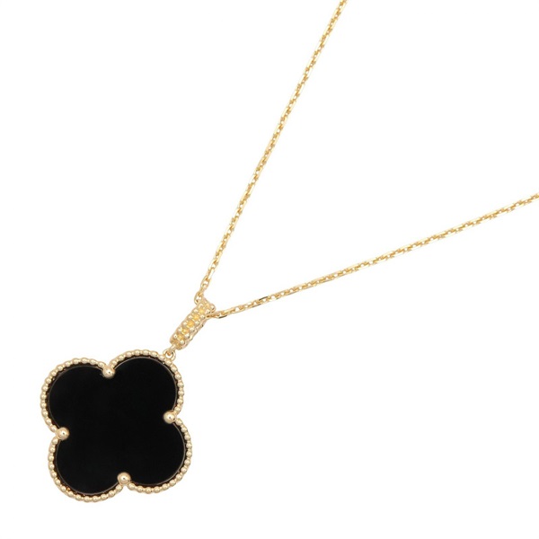 Van Cleef & Arpels Magic Alhambra Long Onyx Necklace Pendant 18KYG Used Women