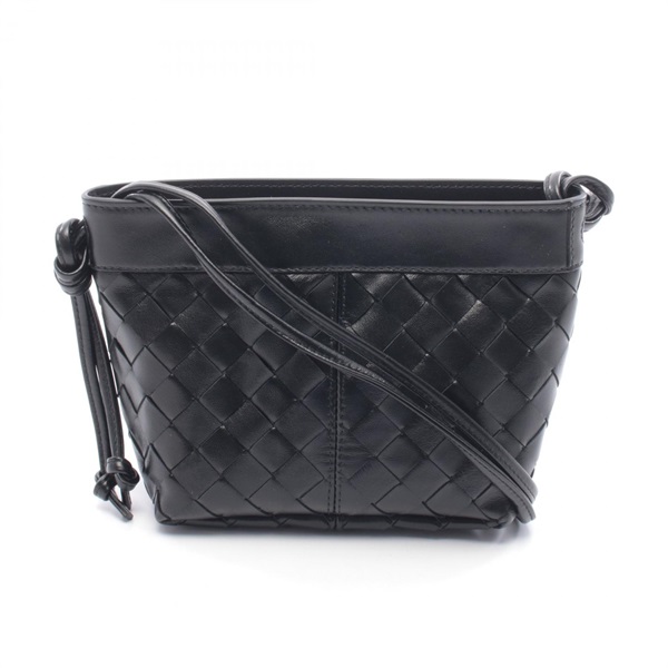 BOTTEGA VENETA Flip Flop Small Intrecciato Shoulder Bag leather Black NEW Women