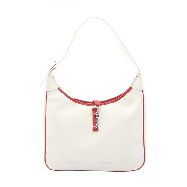 HERMES Trim 31 Shoulder Handbag Epsom leather White Red SHW Used Women H