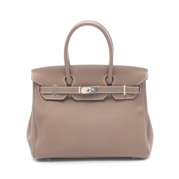 HERMES Birkin 30 Handbag Togo leather Gray Etoupe Grey Used Women A SHW