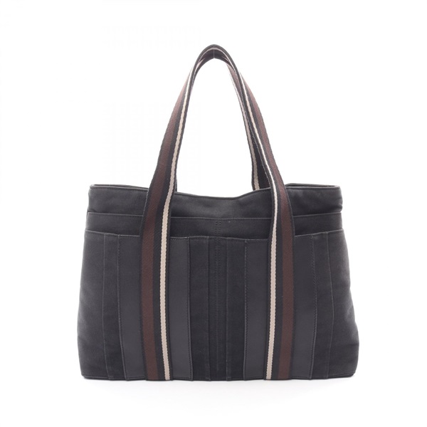 HERMES Toroca Horizontal MM Tote Bag canvas Black Brown Used Women SHW
