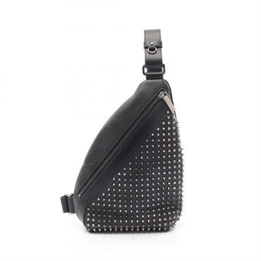 Christian Louboutin Funky Waist bag 1255046B078 leather canvas Black NEW mens