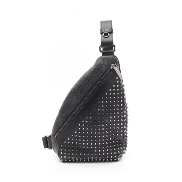 Christian Louboutin Funky Waist bag 1255046B078 leather canvas Black NEW mens