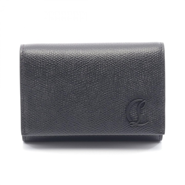 Christian Louboutin Mooncrest Tri-fold Wallet 3255094BK01 leather Black Red NEW