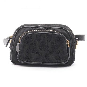 PRADA Waist bag Crossbody Nylon leather Black Used Women