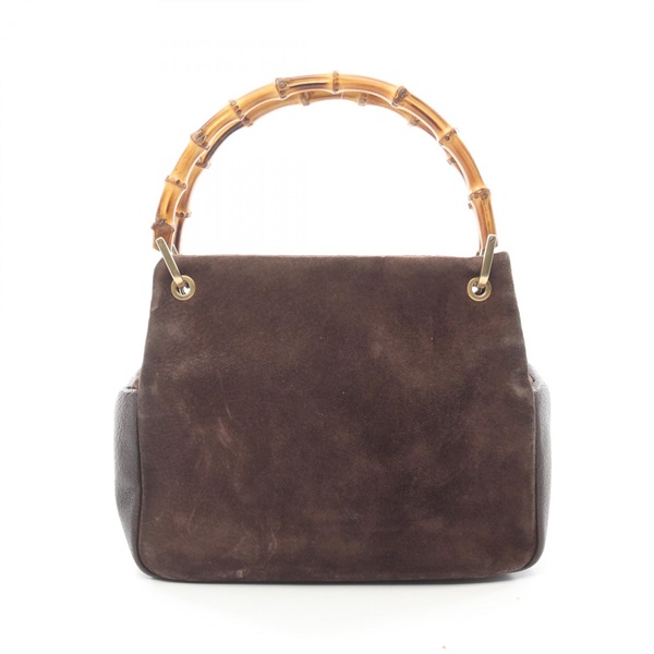 GUCCI Bamboo Handbag 000 3444 0575 Suede leather Brown Used Women