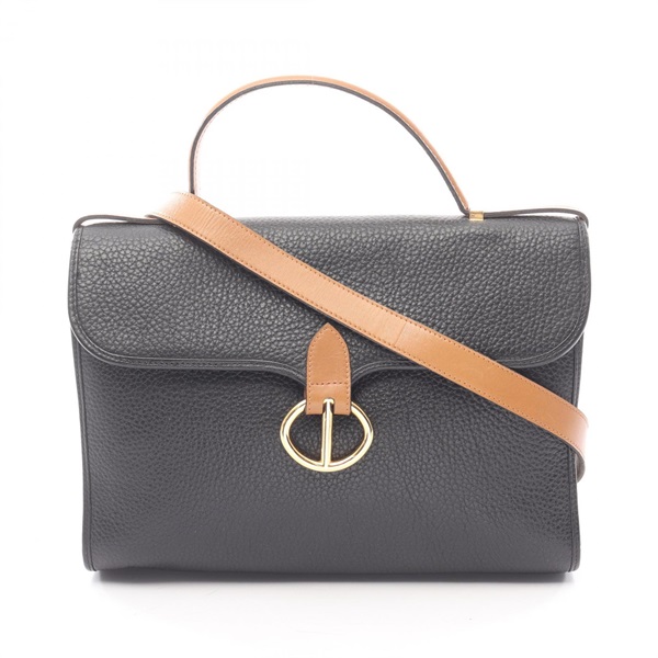 Christian Dior Shoulder Handbag crossbody leather Black Brown Used Women