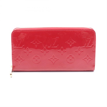 LOUIS VUITTON Zippy Around long Wallet Purse M91981 Vernis leather Red Used LV