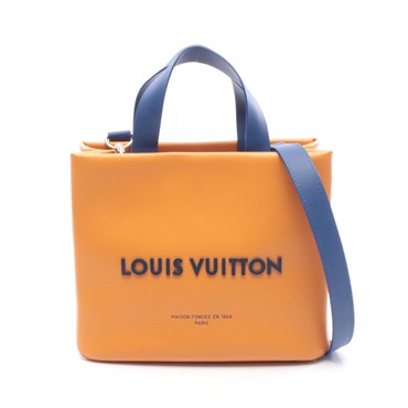 LOUIS VUITTON Shopper Mini Tote Shoulder Bag M15237 Leather Saffron Used mens LV