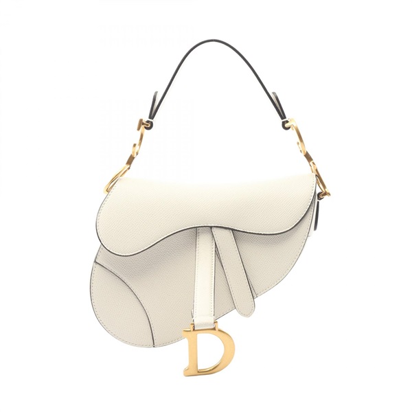 Dior Saddle bag mini Handbag leather White Used Women GHW