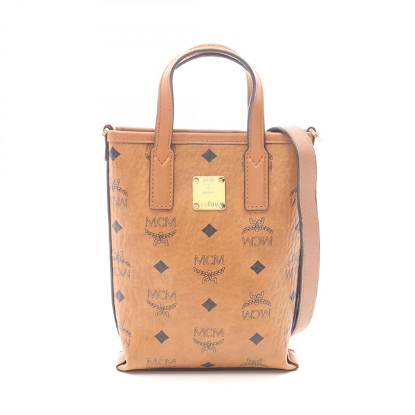 MCM Vicetos Shoulder Crossbody Handbag PVC coated canvas leather Brown Used