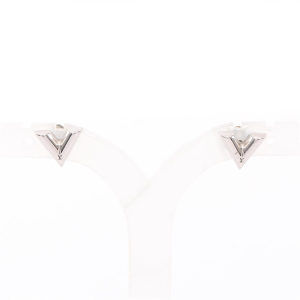 LOUIS VUITTON Essential V Pierced earrings Stainless Steel SHW Used Women LV