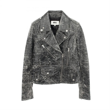 MM6 Maison Margiela Riders jacket 32AM0241X9981 leather Black #40 Used Women