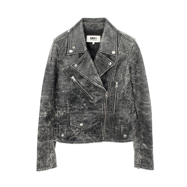MM6 Maison Margiela Riders jacket 32AM0241X9981 leather Black #40 Used Women