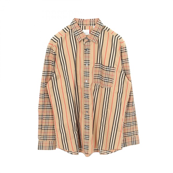 BURBERRY Vintage check Shirt cotton Beige Black Red #XL Used mens