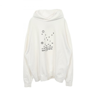 Maison Margiela Numbering logo embroidery Hoodie cotton White #L Used mens