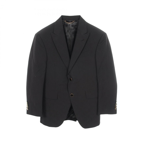 LOUIS VUITTON Monogram emboss tailored jacket Blazer cotton Black #44 Used mens