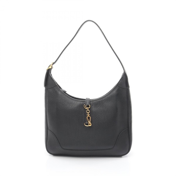 HERMES Trim 31 Shoulder Handbag Clemence leather Black GHW Used Women F