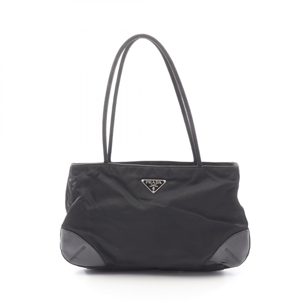 PRADA TESSUTO EASY Shoulder tote Bag BR1549 Nylon leather Black Used Women