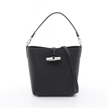 Longchamp Le Rozo XS Bucket 2Way Shoulder Handbag 10314HFP001 leather Black NEW