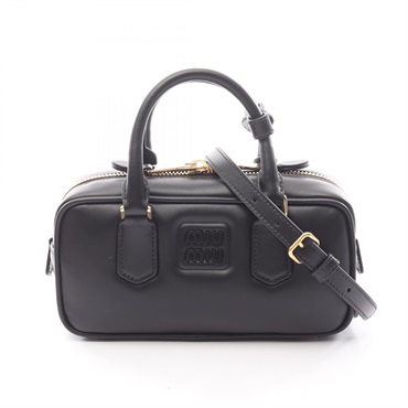 Miu Miu Arkady 2Way Shoulder Handbag 5BB142ACR3F0002 leather Black NEW Women