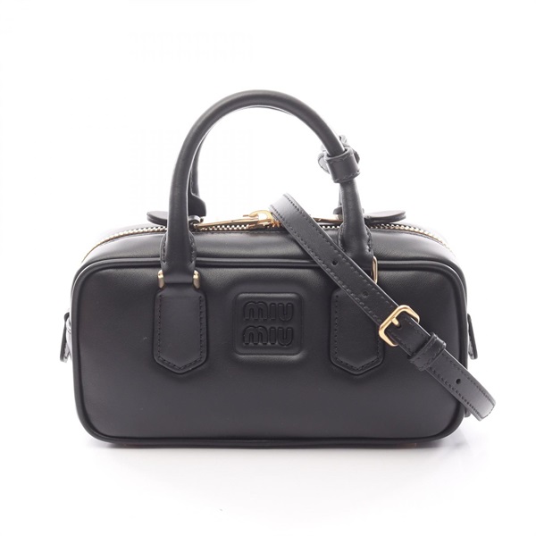 Miu Miu Arkady 2Way Shoulder Handbag 5BB142ACR3F0002 leather Black NEW Women