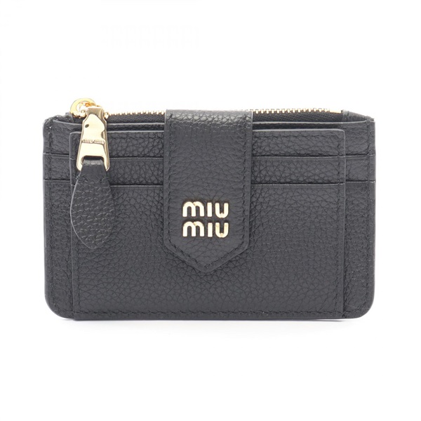 Miu Miu VIT DAINO Vitello Dyno Card Coin Case 5MC038ADT7F0002 leather Black NEW