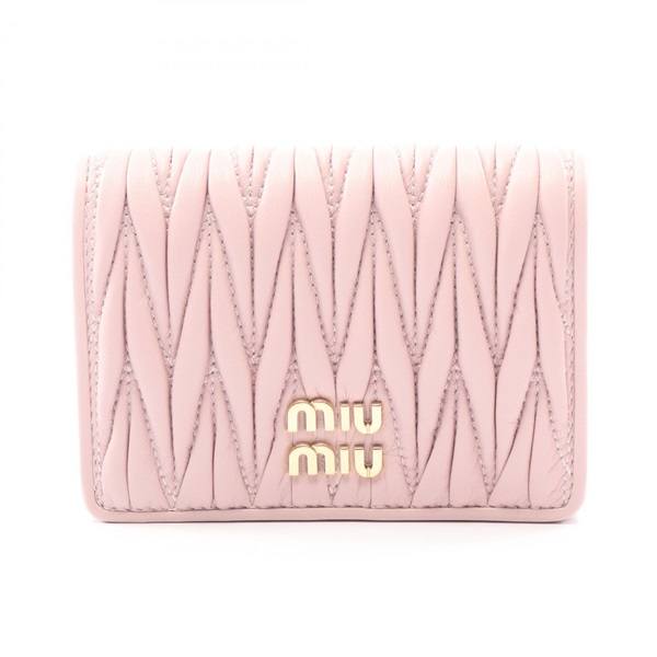 Miu Miu MATELASSE'MIU Bi-fold purse wallet 5MV021AFPPF0E18 leather Pink NEW