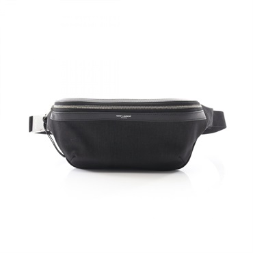 SAINT LAURENT PARIS Waist bum belt bag 557831GIVLE1000 canvas leather Black