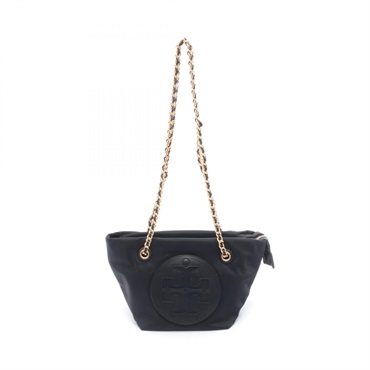Tory Burch Ella Chain Shoulder Tote Bag 160183001 Nylon leather Black NEW Women