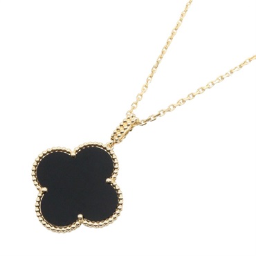 Van Cleef & Arpels Magic Alhambra Onyx Necklace 18KYG Yellow Gold BK Used women