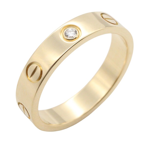 CARTIER Mini Love Diamond Ring 18KYG Yellow Gold Used Women US size #5.75 #52