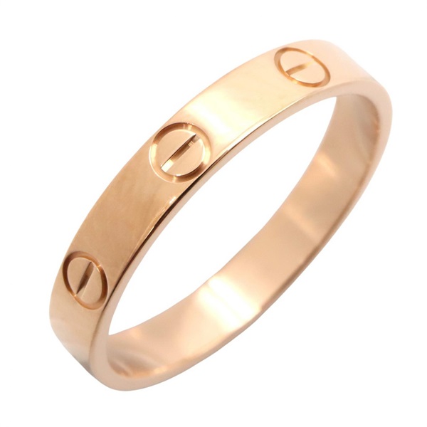 CARTIER Mini Love Ring 18KRG Pink Rose Gold Used Women US size #8.25 #58