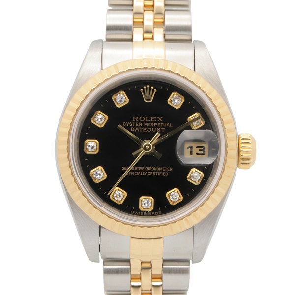 ROLEX Datejust Diamond P Wrist Watch 79173G Auto winding K18YG SS Used mens