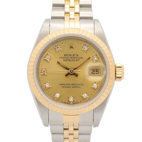 ROLEX Datejust 10P Diamond E Wrist Watch 69173G Auto winding K18YG SS Used Women