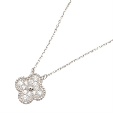 Van Cleef & Arpels Vintage Alhambra Necklace Diamond 18KWG White Gold Used women