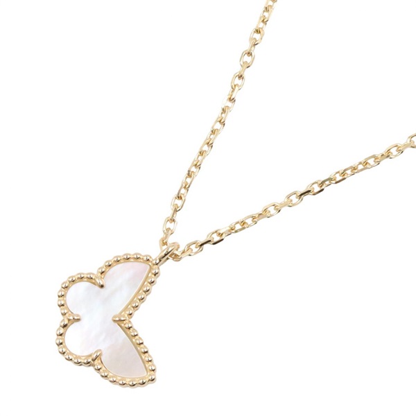 Van Cleef & Arpels Sweet Papillon Mother of Pearl Necklace 18KYG Gold Used Women